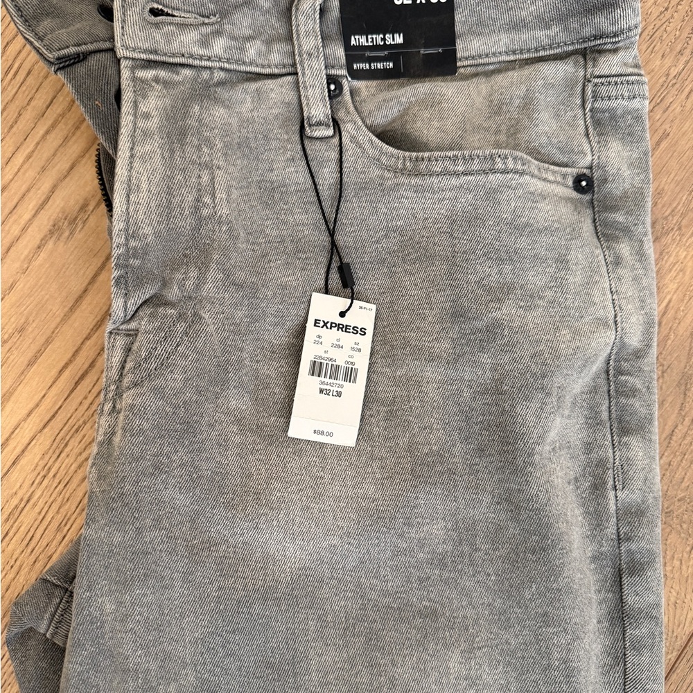 Express Athletic Slim Fit Gray Denim